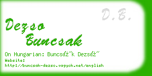 dezso buncsak business card
